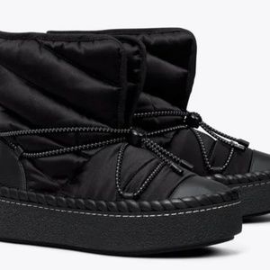 NIB Tory Burch LEATHER TRIM SHEARLING LINING Sleeping Bag Boot BOOTIES sz 7